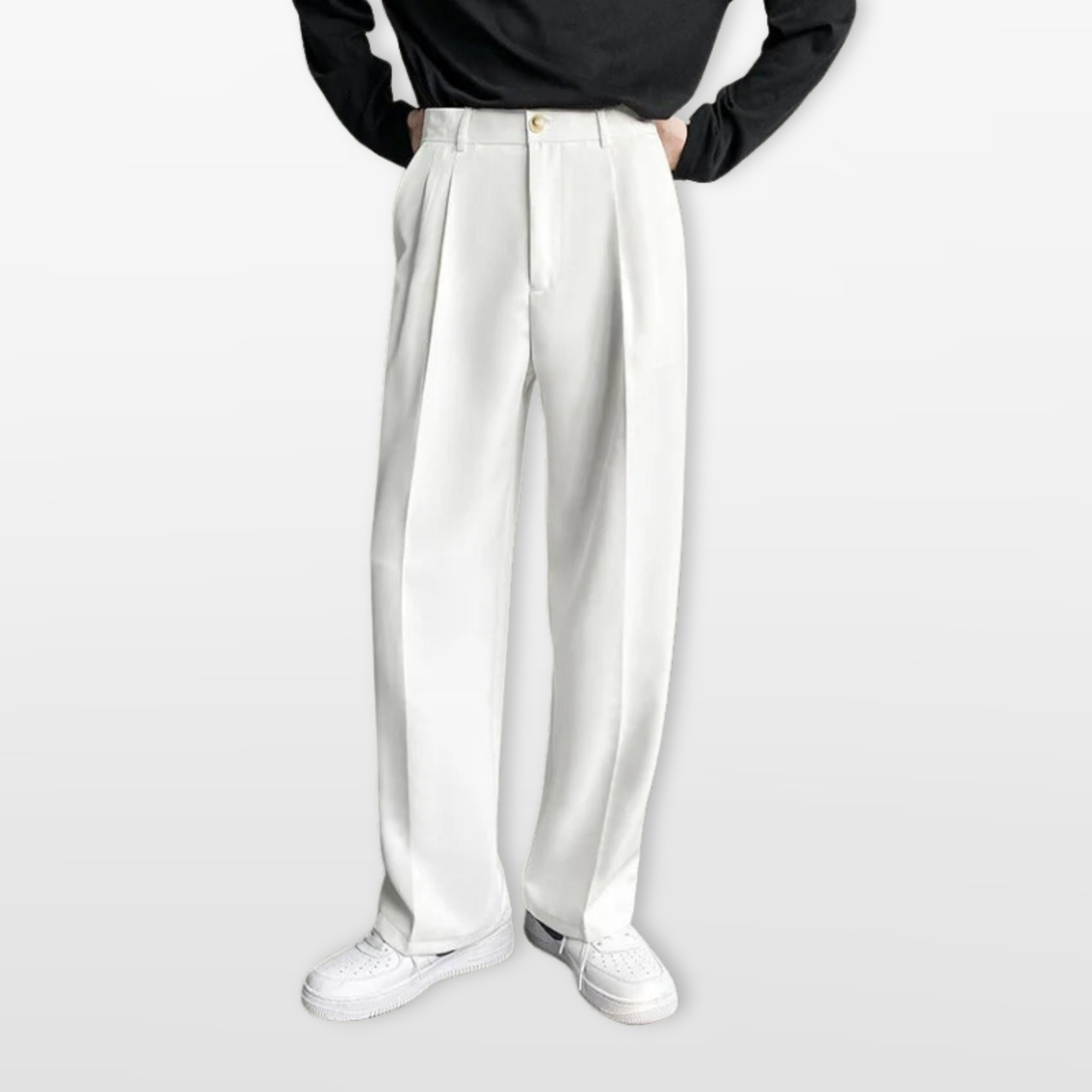 Pantalon large à pinces coupe décontractée pour homme