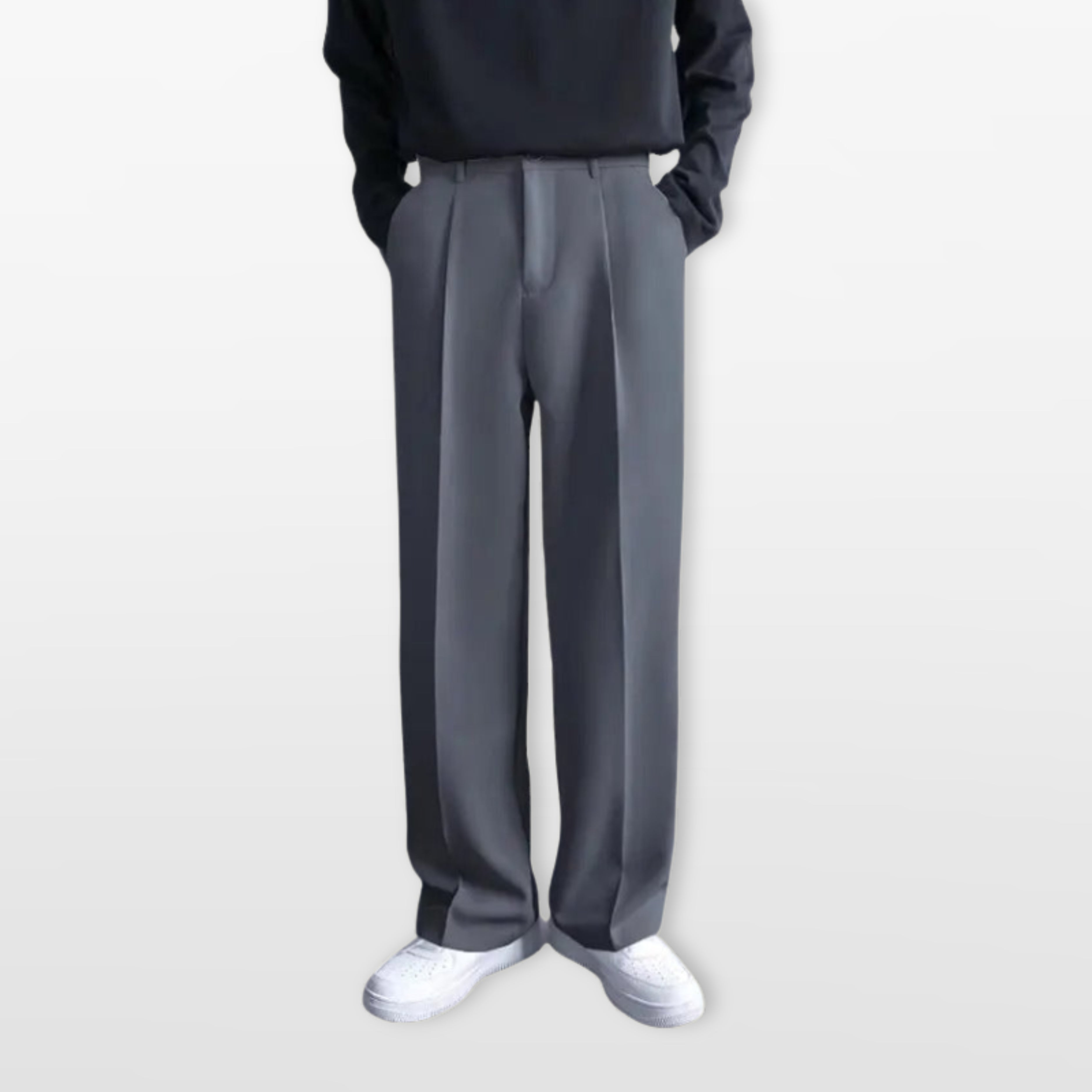 Pantalon large à pinces coupe décontractée pour homme