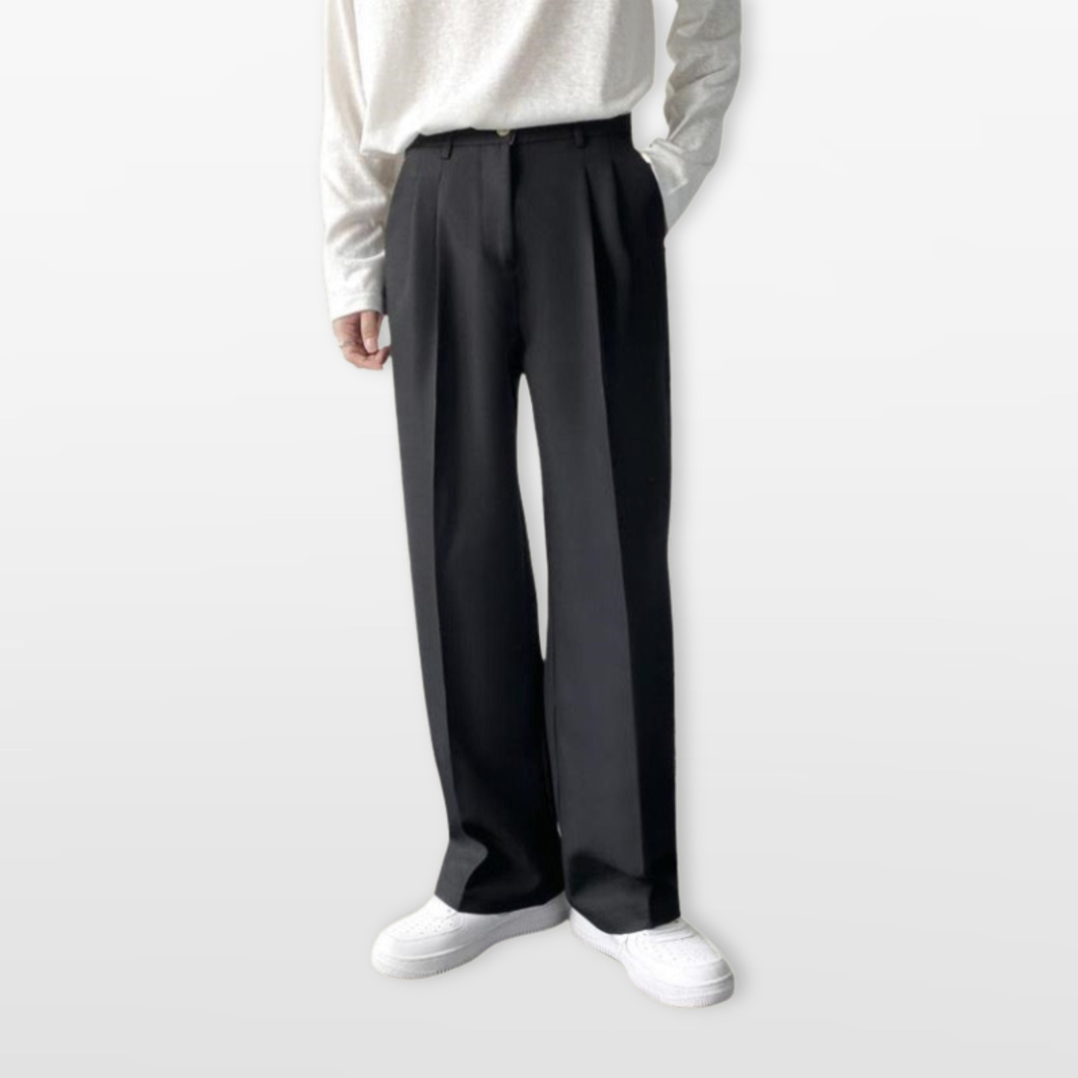 Pantalon large à pinces coupe décontractée pour homme