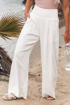 Pantalon large fluide taille smockée pour femme – vue 11