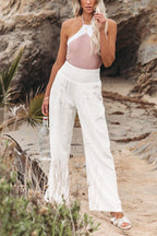 Pantalon large fluide taille smockée pour femme – vue 13