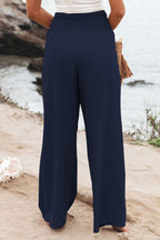 Pantalon large fluide taille smockée pour femme – vue 17