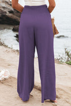 Pantalon large fluide taille smockée pour femme – vue 21