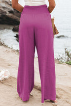 Pantalon large fluide taille smockée pour femme – vue 23