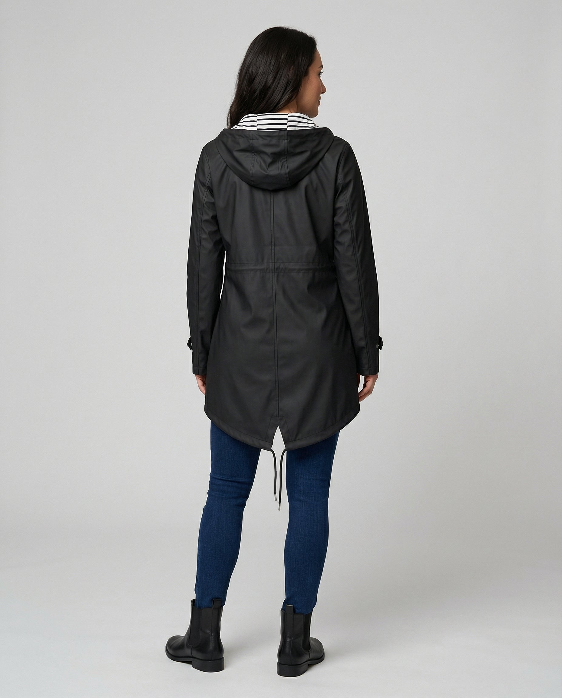 Parka imperméable à capuche avec cordons ajustables pour femme – vue 3