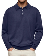 Polo manches longues col structuré pour homme