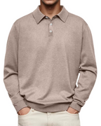 Polo manches longues col structuré pour homme