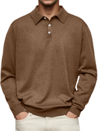 Polo manches longues col structuré pour homme