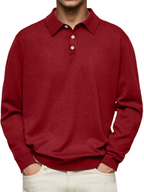 Polo manches longues col structuré pour homme