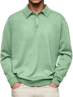 Polo manches longues col structuré pour homme