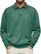 Polo manches longues col structuré pour homme