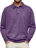 Polo manches longues col structuré pour homme