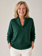 Pull col châle encolure V pour femme