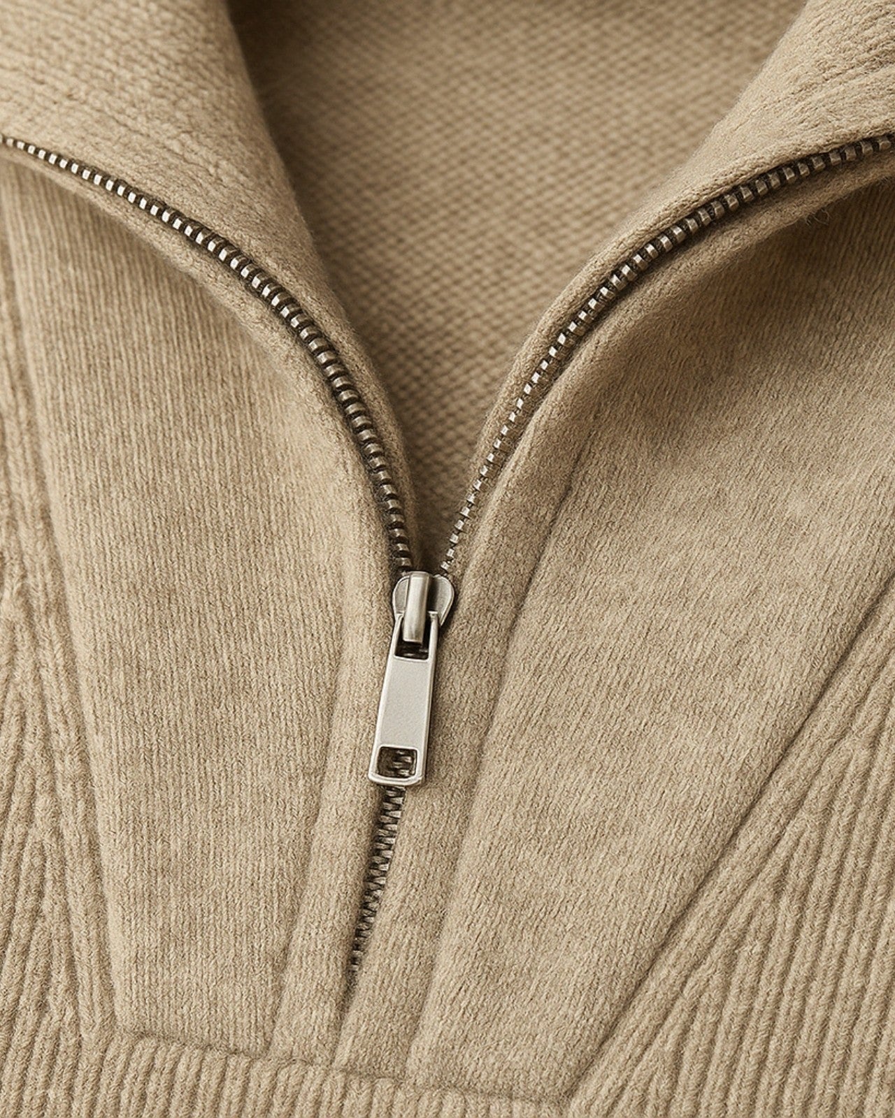 Pull col haut demi-zip côtelé pour homme – vue 2