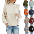 Pull col montant à bandes tricolores pour femme – vue 2