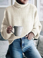 Pull col montant à bandes tricolores pour femme – vue 5