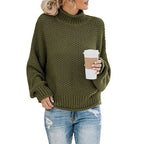 Pull col montant à bandes tricolores pour femme – vue 7