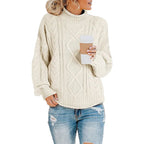 Pull col montant à bandes tricolores pour femme – vue 8