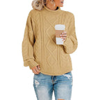 Pull col montant à bandes tricolores pour femme – vue 9
