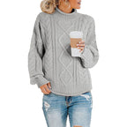 Pull col montant à bandes tricolores pour femme – vue 11