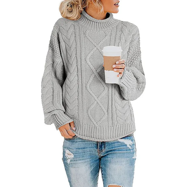 Pull col montant à bandes tricolores pour femme – vue 11