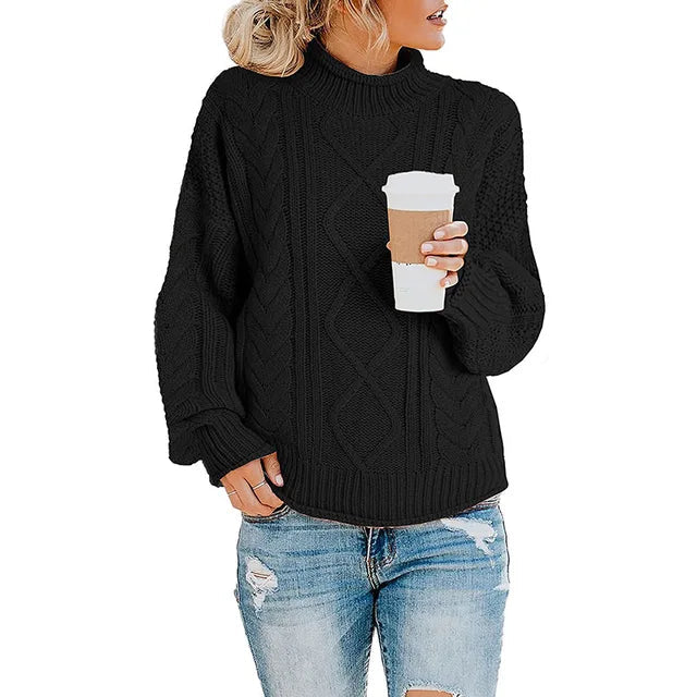 Pull col montant à bandes tricolores pour femme – vue 12