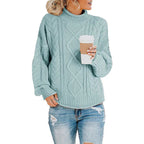 Pull col montant à bandes tricolores pour femme – vue 14