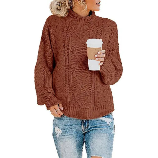 Pull col montant à bandes tricolores pour femme – vue 15