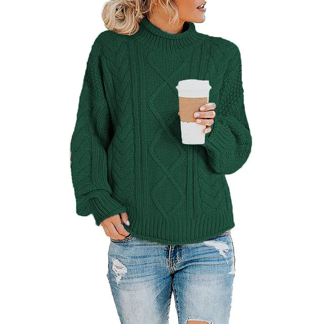 Pull col montant à bandes tricolores pour femme – vue 16