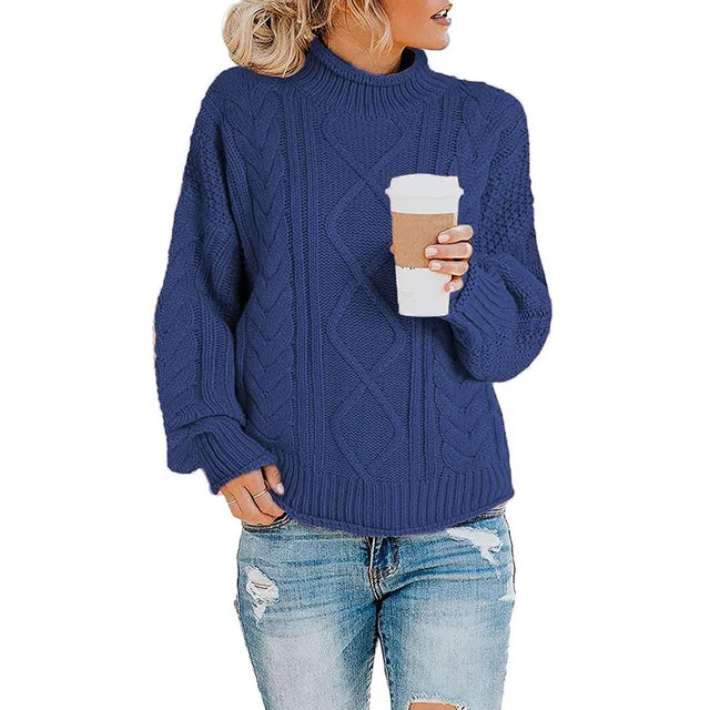 Pull col montant à bandes tricolores pour femme – vue 19