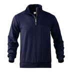 Pull col montant demi-zip motif torsades pour homme – vue 5