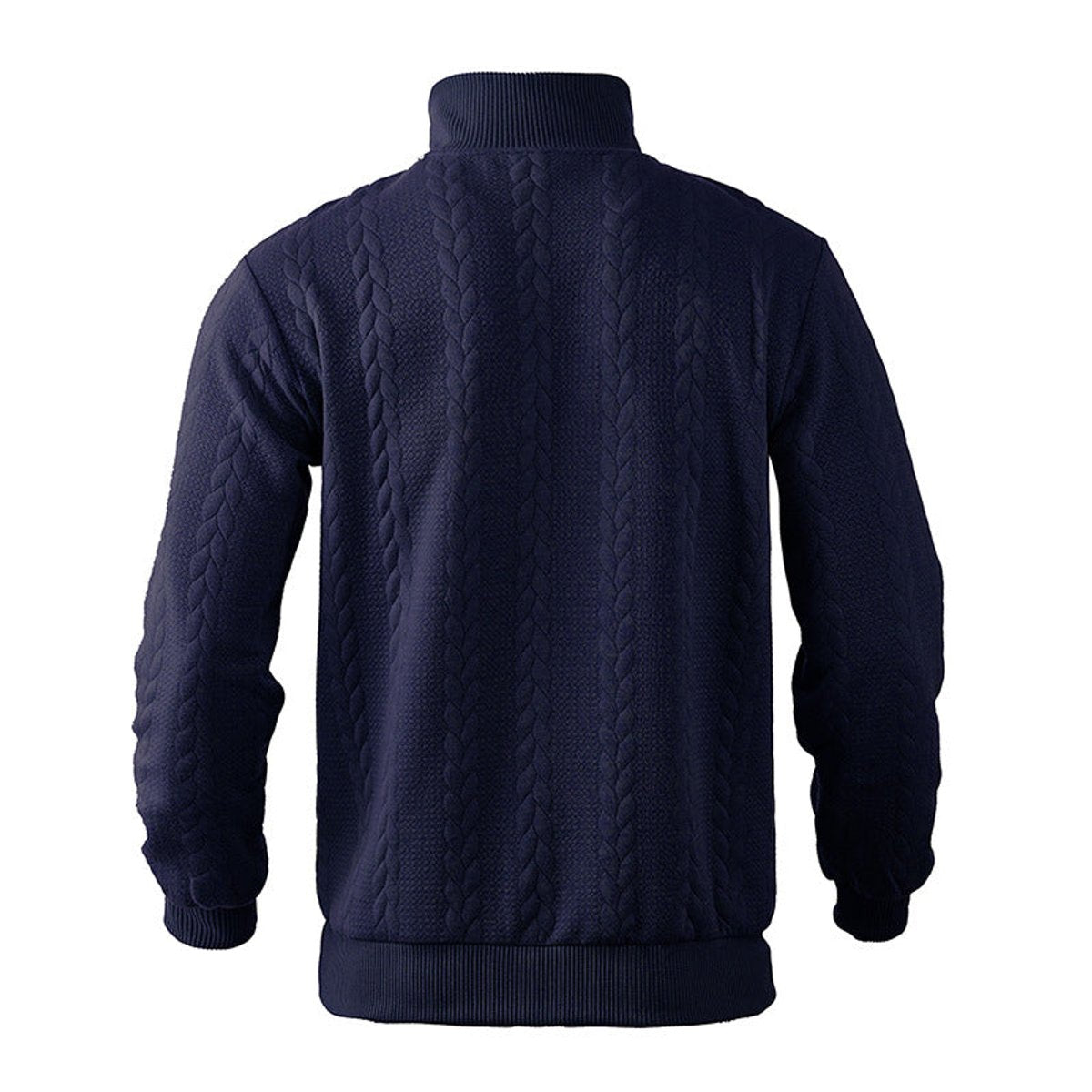 Pull col montant demi-zip motif torsades pour homme – vue 6