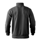 Pull col montant demi-zip motif torsades pour homme – vue 8