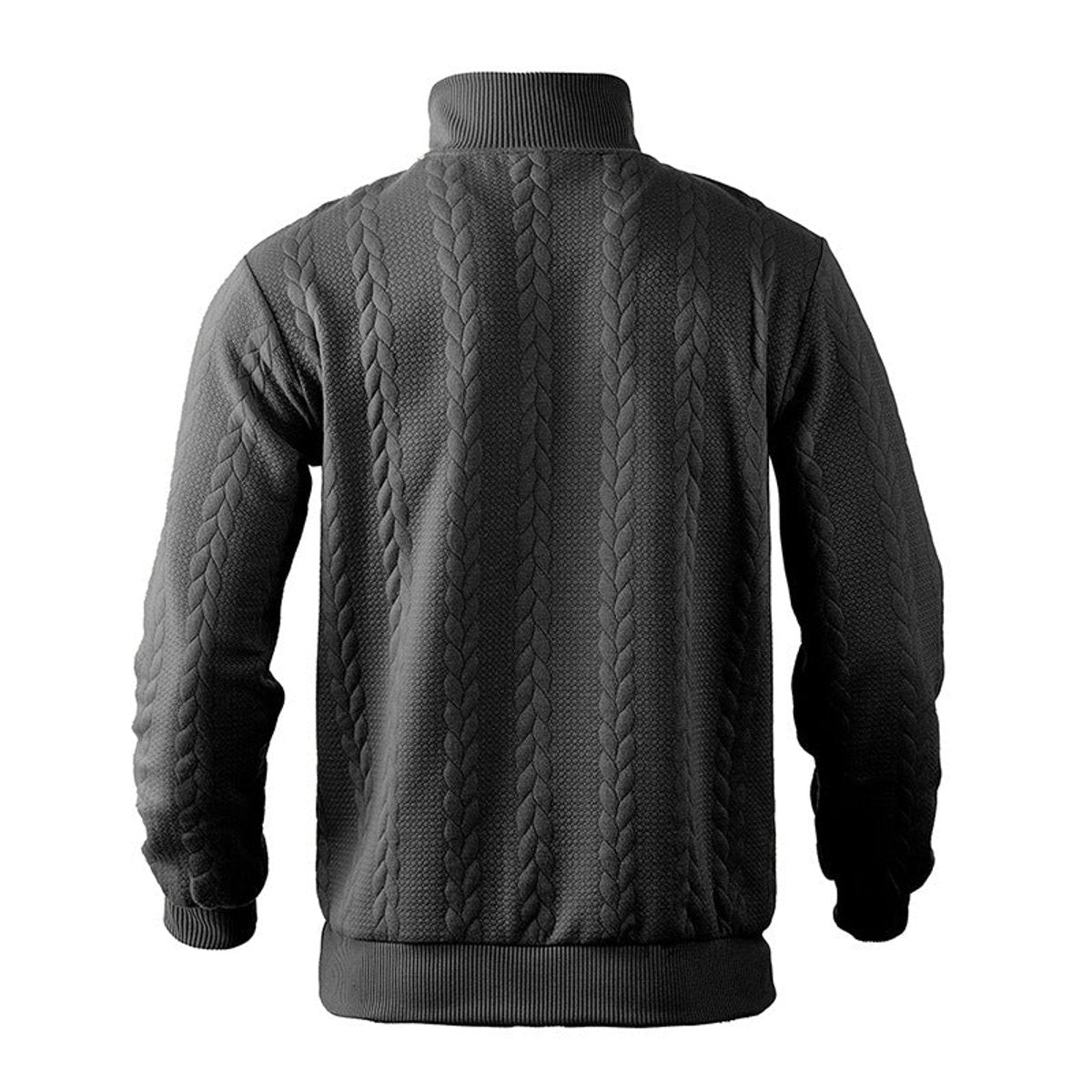 Pull col montant demi-zip motif torsades pour homme – vue 8