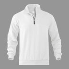 Pull col montant demi-zip motif torsades pour homme – vue 9