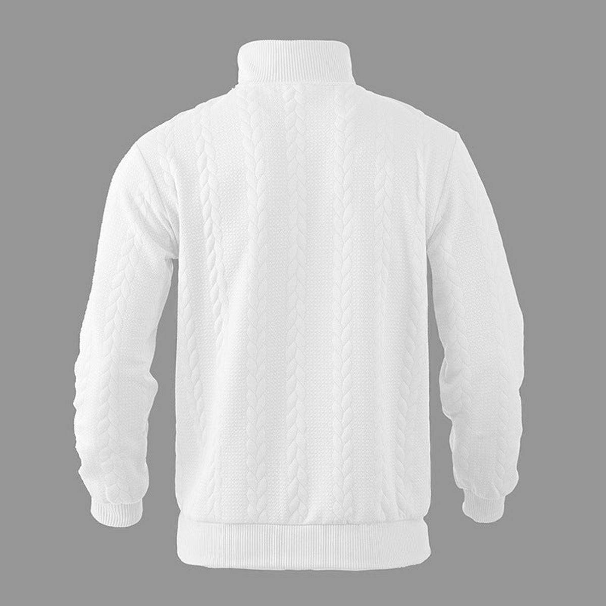 Pull col montant demi-zip motif torsades pour homme – vue 10