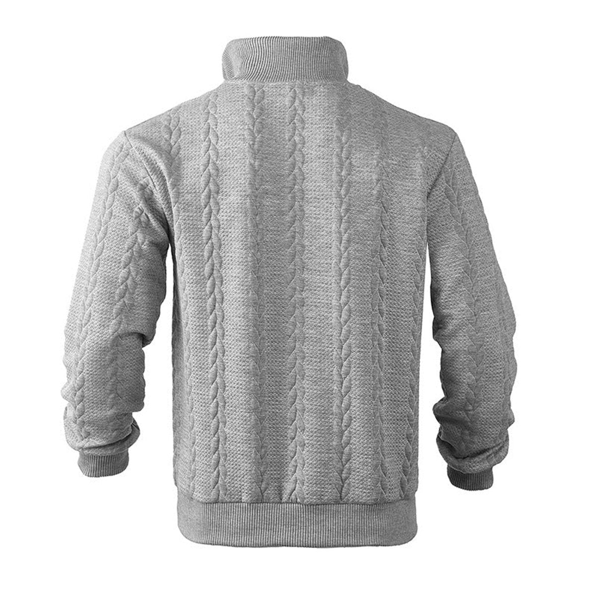 Pull col montant demi-zip motif torsades pour homme – vue 2