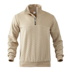 Pull col montant demi-zip motif torsades pour homme – vue 3