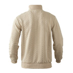 Pull col montant demi-zip motif torsades pour homme – vue 4