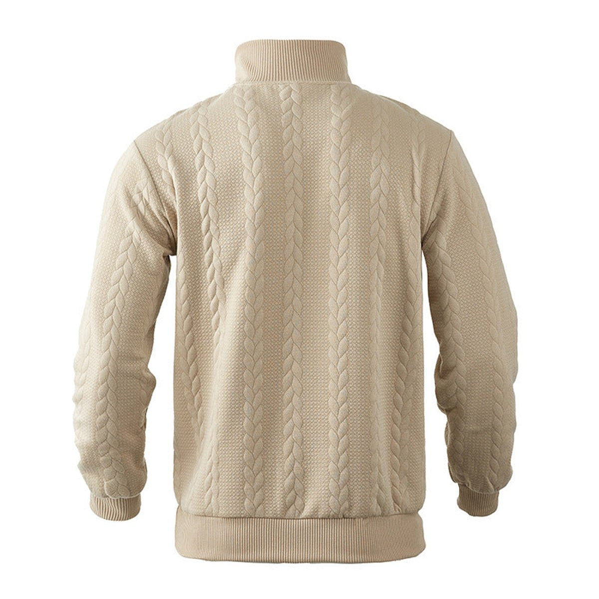 Pull col montant demi-zip motif torsades pour homme – vue 4