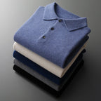 Pull col polo boutonné manches longues pour homme – vue 5