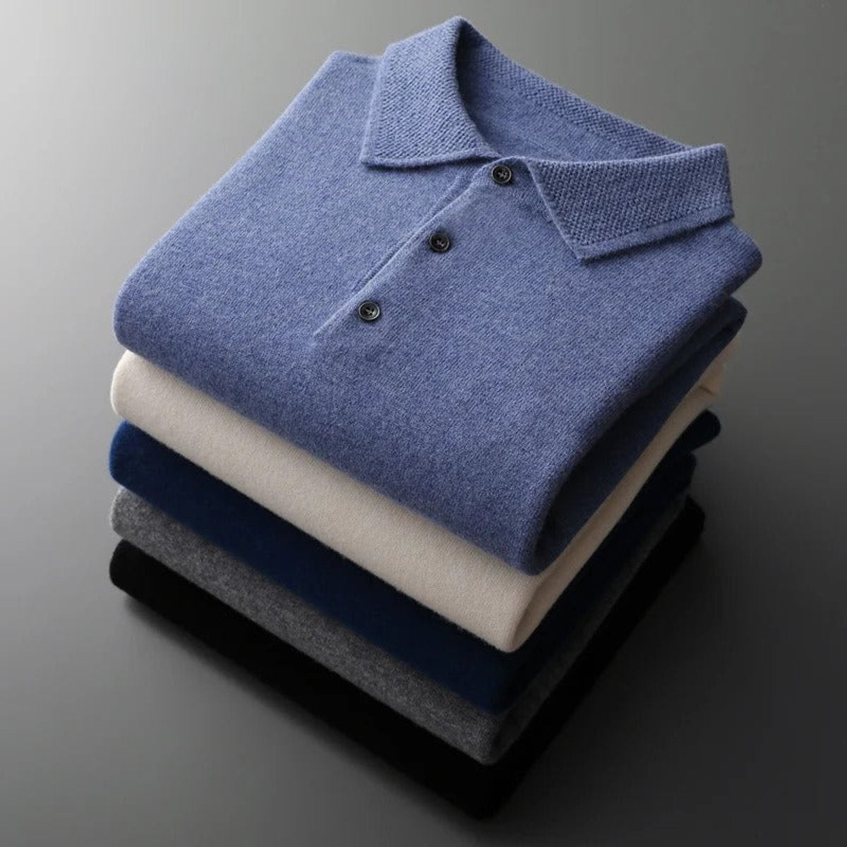 Pull col polo boutonné manches longues pour homme – vue 5