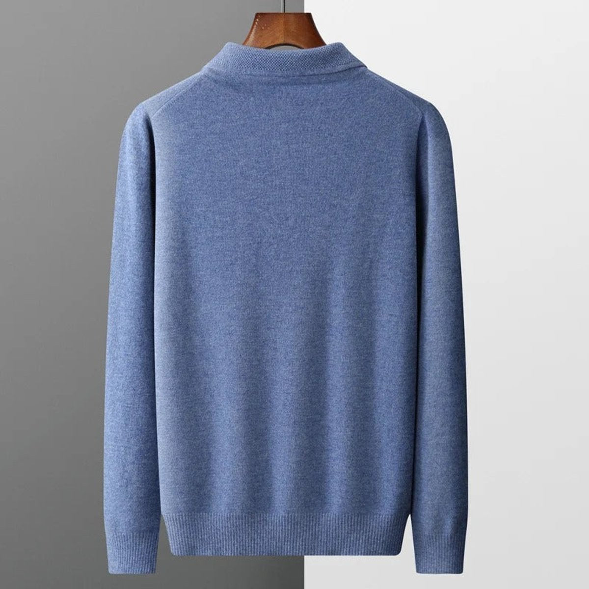 Pull col polo boutonné manches longues pour homme – vue 6