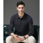 Pull col polo boutonné manches longues pour homme – vue 10