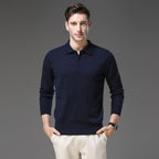 Pull col polo boutonné manches longues pour homme – vue 2