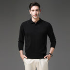 Pull col polo boutonné manches longues pour homme – vue 3