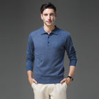 Pull col polo boutonné manches longues pour homme – vue 4