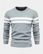 Pull texturé rayures contrastées col rond pour homme