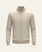 Pull zippé col montant finitions côtelées pour homme