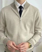 Pull zippé col montant finitions côtelées pour homme – vue 4
